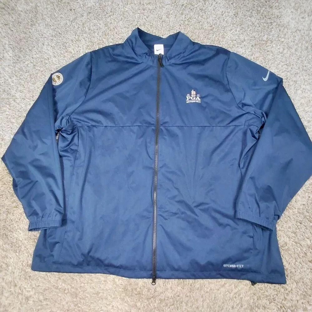 Nike Storm Fit Southern Hills Jacket Men's 3XL Navy Blue Full Zip PGA Golf